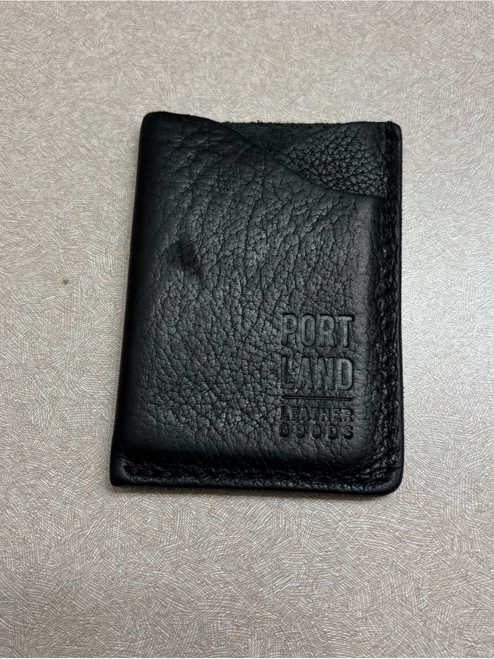 Portland Leather Goods Black Minimalist Full Grain Leather Wallet Card Holder